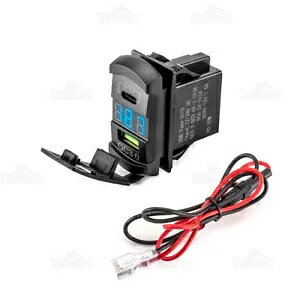 USB PD Type-C Ԃ̏[d탍bJ[XCb`dv iPhone 15 14 13 12 Pro Max USB PD Type-C Car Charger Rocker Switch Voltmeter For iPhone 15 14 13 12 Pro Max
