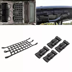 2020-2024 W[v OfBG[^[ ([t J[S lbg nbN)+([o[ Ou nh 4 {) pB for 2020-2024 Jeep Gladiator (Roof Cargo Net Hammock)+(4x Roll Bar Grab Handles)