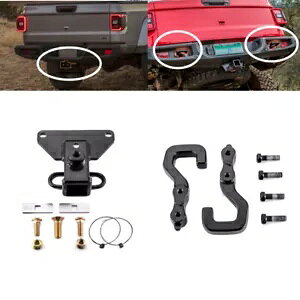 (2C` g[[qb`V[o[) & (AtbN) W[v OfBG[^[ 2020-2024p (2" Trailer Tow Hitch Receiver) & (Rear Tow Hooks) For Jeep Gladiator 2020-2024