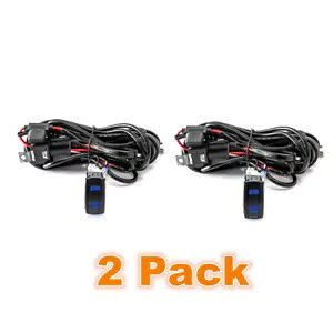 2 pbN CO n[lX Lbg IIt bJ[ XCb` [ LED [N Cg |bh o[ 12V 2 Pack Wiring Harness Kit ON-OFF Rocker Switch Relay LED Work Light Pods Bar 12V