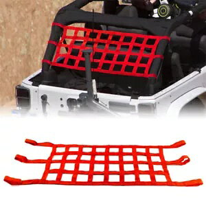 bh@\bVJ[Slbg[tlbgnbNW[vO[ YJ TJ JK JL p Red Multifunction Mesh Cargo Net Roof Net Hammock for Jeep Wrangler YJ TJ JK JL