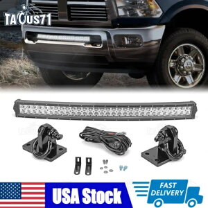 180 bgop[ 32 C`p LED Cgo[ Ram 2500/3500/4500 + tbN + z 180W Bumper 32" Curved LED Light Bar For Ram 2500/3500/4500 + Tow hook + Wiring
