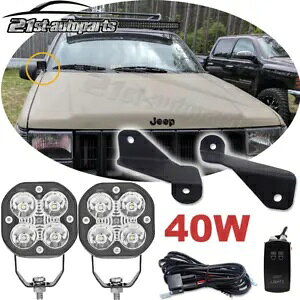 2*40 ���b�g�t�[�h�a���C�g�|�b�h�u���P�b�g���C���[�L�b�g 1993-1998 �W�[�v�O�����h�`�F���L�[ ZJ 2*40W Hood Ditch Light Pod Bracket Wire Kit For 1993-1998 Jeep Grand Cherokee ZJ �y���s�A���i�z