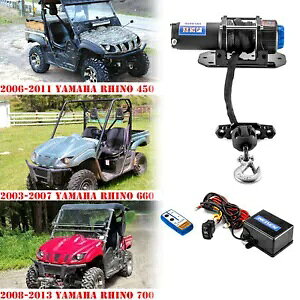 2003-2013 }n RHINO 450/660/700 UTV 4500lb 12V dEC`}EgLbgp For 2003-2013 YAMAHA RHINO 450/660/700 UTV 4500lb 12V Electric Winch Mount Kit