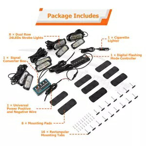 8  24 LED ً}xnU[hXg{Cg W[vO[ JK JKU JL JT p 8PCS 24-LED Emergency Warning Hazard Strobe Light For Jeep Wrangler JK JKU JL JT
