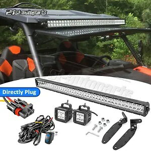 [t 42 C` LED Cgo[}EgC[ + |bh 2019-24 |X 1000 oXo[p Roof 42" LED Light Bar Mounts Wire+Pods For 2019-24 Polaris General 1000 bus bar