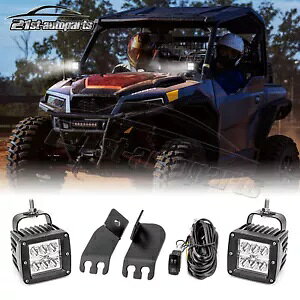 3 C` Abp[ A s[ LED Cg |bh }Eg C[ Lbg 2019+ Polaris General 1000 p 3" Upper A-Pillar LED Light Pod Mount Wire Kit For 2019+ Polaris General 1000