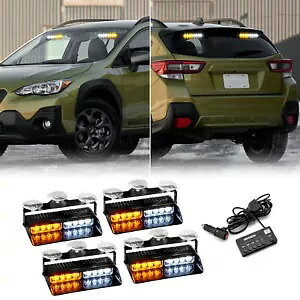 Crosstrek Tribeca p 4 X 8 LED _bV Xg{ CgSxAo[/zCg 4 X 8 LED Dash Strobe Lights Safety Warning Amber/White For Crosstrek Tribeca