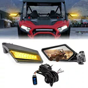 TCh[VO LED ~[ + ECJ[C[|X RZR S 800 900 XP 1000 ^[{p Side Racing LED Mirrors+Turn Signal Wire For Polaris RZR S 800 900 XP 1000 Turbo
