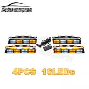 2024 W[v OfBG[^[ JT 4  16 LED ً}_bV Xg{ Cg Ao[ zCg For 2024 Jeep Gladiator JT 4PCS 16 LED Emergency Dash Strobe Lights Amber White