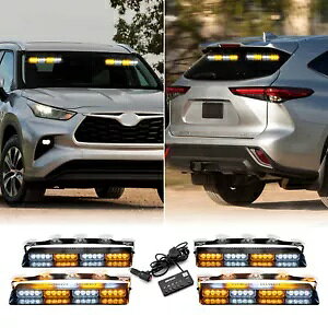 nC_[AJ[AJp 4x 16 LED ً}_bVXg{Cg Ao[zCg For Highlander,Corolla,Camry 4x 16 LED Emergency Dash Strobe Lights Amber White