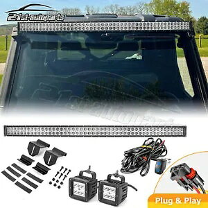 |XW[ XP 1000 pXoXo[[t 52 C` LED Cgo[}EgC[ + |bhp For Polaris Ranger XP 1000 Pulse Busbar Roof 52" LED Light Bar Mounts Wire+Pods