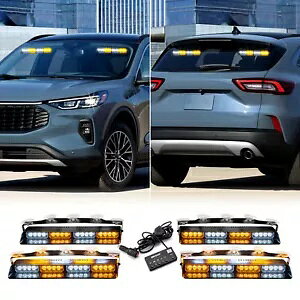 tH[h GNXv[[AGXP[vAGbW 4*16 LED ً}_bV Xg{ Cg Ao[ zCg For Ford Explorer,Escape,Edge 4*16 LED Emergency Dash Strobe Lights Amber White