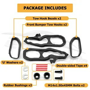 _bW 1500 DT yAtbN + x[Lbg 2019-2020 2021 2022 2023 2024 For DODGE RAM 1500 DT Pair Tow Hook + Bezel Kit 2019-2020 2021 2022 2023 2024