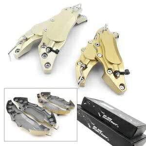 Ԃ̃fBXNu[LLbvJo[ zC[tgAp 14C`-17C` S[h^- Car Disc Brake Cap Covers for Wheel Front Rear 14""-17"" Gold Metal-