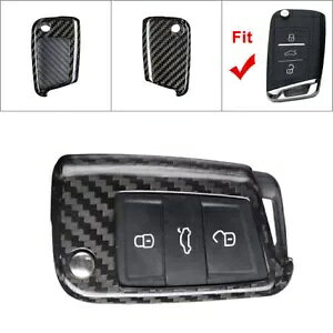[gL[VFJo[P[X 2015-up VW MK7 StWFb^ԃJ[{t@Co[p- Remote Key Shell Cover Case for 2015-up VW MK7 Golf Jetta Car Carbon Fiber-