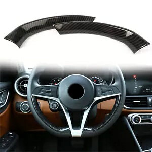 XeAOzC[Jo[gAt@IWA 2017-2020 CeAJ[{t@Co[ 2 - Steering wheel cover trim for Alfa Romeo Giulia 2017-2020 interior carbon fiber 2PCS-