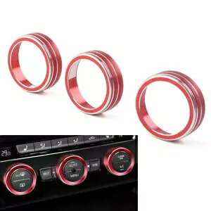 AC NC[g Rg[ O mu Jo[ VW St WFb^ eBOA pT[g AgX bh- AC Climate Control Ring Knob Cover for VW Golf Jetta Tiguan Passat Atlas Red-