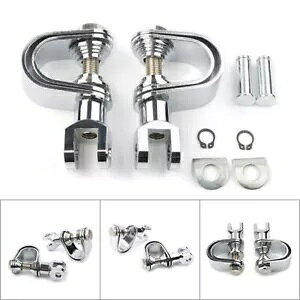 25mm & 32mm �I�[�g�o�C �n�C�E�F�C ���[�^�[ �h���b�v �u���P�b�g �t�b�g���X�g �N�����v �N���[��- 25mm & 32mm Motorcycle Highway Motor Drop Bracket Footrest Clamp Chrome- �y���s�A���i�z