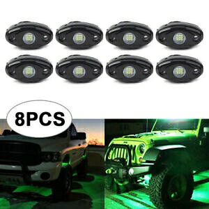 8x LED �X�J�[�g�����v �W�[�v ATV �I�t���[�h�g���b�N�����g���C�����O�o�[�O���[�����C�g�p- 8x LED Skirt Lamp for JEEP ATV Offroad Truck Underfloor Trail Rig Bar Green Light- �y���s�A���i�z