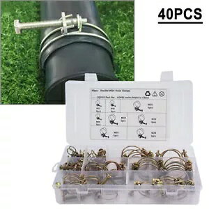 40x _uC[z[XNvpCvNvlWŒ[LbgNVbN^Cv- 40x double wire hose clamp pipe clamp screw fixed end kit classic type-