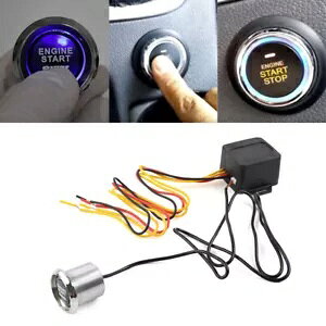 ���j�o�[�T���Ԃ̃G���W���X�^�[�g�v�b�V���{�^���X�C�b�`�C�O�j�b�V�����X�^�[�^�[�L�b�g�u���[LED 12V- Universal Car Engine Start Pushbutton Switch Ignition Starter Kit Blue LED 12V- �y���s�A���i�z