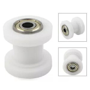 8mm `F[[[ XC_[ eVi[ [[ _[gsbg zCg ]ԃ[^[p- 8mm Chain Roller Slider Tensioner Direction Roller Dirt Pit White for Bicycle Motor-