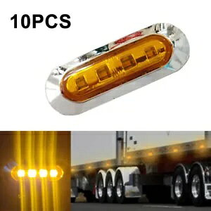 4 SMD LED gbN TCh }[J[ Cg AEgC Cg g[[ 12 V/24 V CG[ 10 - 4 SMD LED Truck Side Marker Light Outline Light Trailer 12V/24V Yellow 10Pcs-
