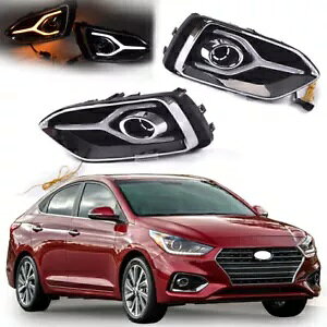 2xLED �f�C�^�C�������j���O���C�g �t�H�O�����v DRL ���������v �q�����_�C �A�N�Z���g 2018-2020�p- 2xLED daytime running light fog lights DRL run lamp for Hyundai Accent 2018-2020- �y���s�A���i�z