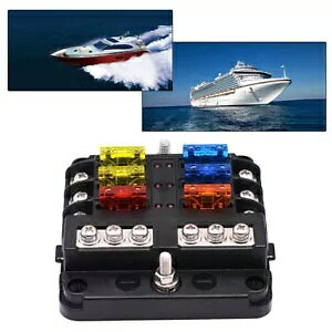 6 EFCu[hq[Y{bNXubNz_[ LED fBXvC}oX RV {[gp- 6-Way Blade Fuse Box Block Holder LED Display for Marine Bus RVs Boats-