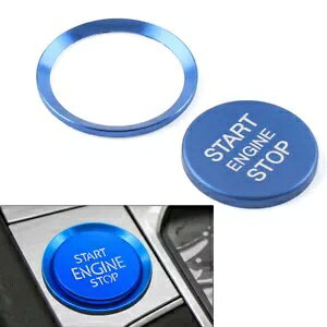 GWX^[gXgbvXCb`{^Jo[pl VW eBOA A^Xp u[- Engine Start Stop Switch Button Cover Panel for VW Tiguan Altas Blue-