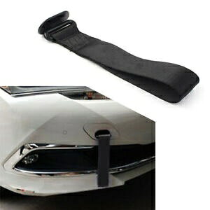 xg Xgbv [ tbN jo[T A/tg op[ ubN- Tow belt strap rally hook universal rear/front bumper black-