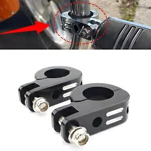 2x ubN tbgyO}Eg NvuPbg n[[_Ci 38MM GWK[ho[p Vi 2x Black Foot Peg Mount Clamp Bracket For Harley Dyna 38MM Engine Guard Bar New