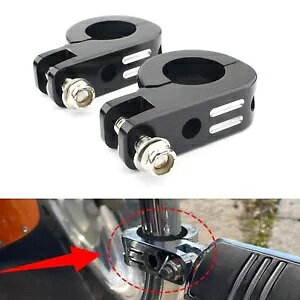 ubN&zCg 32MM GWK[h NbVo[ tbgyO}EgNv n[[_Cip Vi Black&White 32MM Engine Guard Crash Bar Foot Peg Mount Clamp For Harley Dyna New
