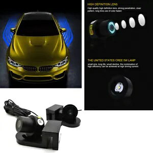 LED GWF EBO Cg Ԃ̃hA EFJ v VhE vWFN^[ Cg u[- LED Angel Wing Light Car Door Welcome Lamp Shadow Projector Light Blue-