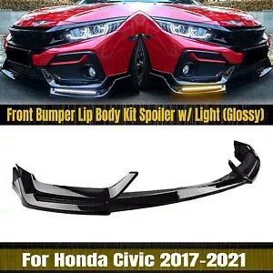 ホンダ シビック Si ハッチバック 2017-2021 フロントバンパースポイラーリップブラック- For Honda Civic Si Hatchback 2017-2021 Front Bumper Spoiler Lip Black-