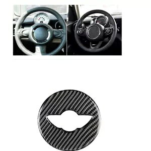 ~jN[p[ F55 F56 F60 J[{t@Co[XeAOzC[XebJ[Jo[- For Mini Cooper F55 F56 F60 Carbon Fiber Steering Wheel Sticker Cover-