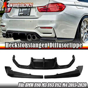 2015 2016-2020 BMW M3 M4 F80 F82 リアエプロンディフューザーリップカーボンファイバールック- For 2015 2016-2020 BMW M3 M4 F80 F82 rear apron diffuser lip carbon fiber look-