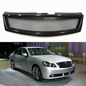 �C���t�B�j�e�B M35 M45 2006-2007 �t�����g�o���p�[�O�����J�[�{���t�@�C�o�[�u���b�N- For Infiniti M35 M45 2006-2007 Front Bumper Grille Carbon Fiber Black- �y���s�A���i�z