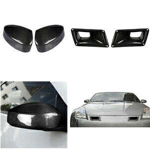 �J�[�{���t�@�C�o�[�~���[�J�o�[ + �x���g�x�[�� ���Y 350Z Z33 2003-09�p- Carbon Fiber Mirror Cover + Vent Bezel for Nissan 350Z Z33 2003-09- �y���s�A���i�z
