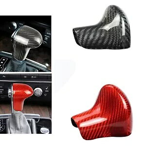 AEfB A X^C A4L A5 Q5 Vtg{^wbhJo[XebJ[J[{t@Co[bh- For Audi A Style A4L A5 Q5 Shift Button Head Cover Sticker Carbon Fiber Red-