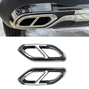 xc GLC X254 2023 + GLC260 GLC300 AMG AGL][XgpCvVo[V- For Benz GLC X254 2023 + GLC260 GLC300 AMG rear exhaust pipe decor silver new-