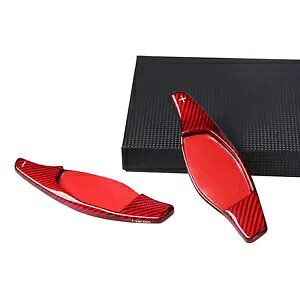 J[{t@Co[Ԃ̃XeAOzC[VtgbJ[GNXeVbhAEfB R8 RS3 RS4 RS5 2x- Carbon fiber car steering wheel shift rockers extension red for Audi R8 RS3 RS4 RS5 2x-
