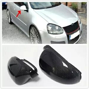 J[{t@Co[obN~[Lbv VW St 5 MK5 GTI pyA ubN- Carbon fiber rearview mirror cap for VW Golf 5 MK5 GTI replacement pair black-