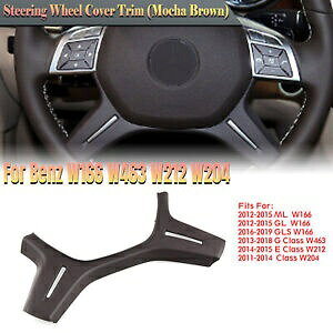 ZfXxc W166 W463 W212 W204 Ԃ̃XeAOzC[Jo[uE- For Mercedes Benz W166 W463 W212 W204 Car Steering Wheel Lower Decor Cover Brown-