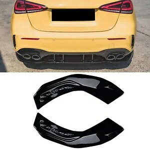 xc A NX A35 A45 AMG nb`obNAfBt[U[TChX|C[ubN- For Benz A class A35 A45 AMG hatchback rear diffuser side spoiler black-