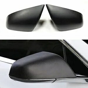 �}�b�g�u���b�N�J�[�{���t�@�C�o�[�~���[�P�[�X�L���b�v Tesla Model S 2012 2013-2017�p- Matte Black Carbon Fiber Mirror Case Cap for Tesla Model S 2012 2013-2017- �y���s�A���i�z