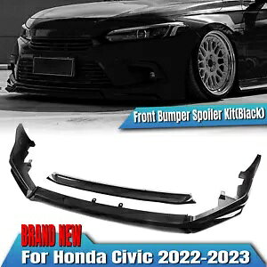 z_ VrbN 11 pBSf 2022-2024 tgop[X|C[bvubN- For Honda Civic 11. All Models 2022-2024 Front Bumper Spoiler Lip Black-
