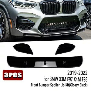 2019-2022 BMW X3M X4M �t�����g�o���p�[�X�|�C���[�V���C�j�[�u���b�N- For 2019-2022 BMW X3M X4M front bumper spoiler shiny black- �y���s�A���i�z