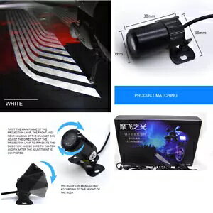 I[goCO LED CgEBOCvVhEvWFN^[vzCg- Motorcycle Outdoor Lower LED Light Wing Refit Lamp Shadow Projector Lamp White-